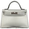 Hermès Kelly Sellier Mini II EXCEPTIONAL SUPER RARE ARGENTE ( METALLIC SILVER ) CHÈVRE MYSORE PHW