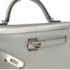 Hermès Kelly Sellier Mini II EXCEPTIONAL SUPER RARE ARGENTE ( METALLIC SILVER ) CHÈVRE MYSORE PHW