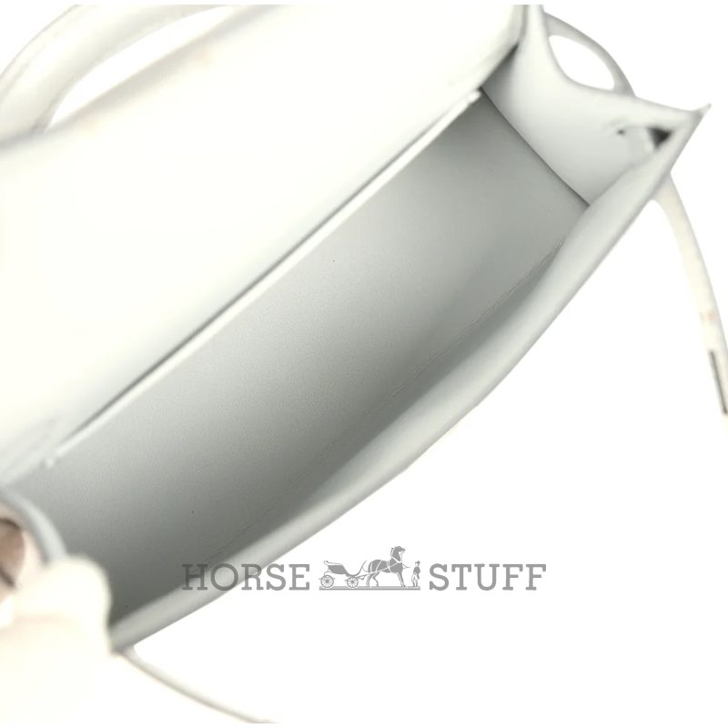 Hermès Kelly Sellier Mini II EXCEPTIONAL SUPER RARE ARGENTE ( METALLIC SILVER ) CHÈVRE MYSORE PHW