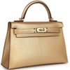 Hermès Kelly Sellier Mini II Exceptional Super Rare Dore ( Metallic Gold ) Chèvre Chamkila Permabrass HW