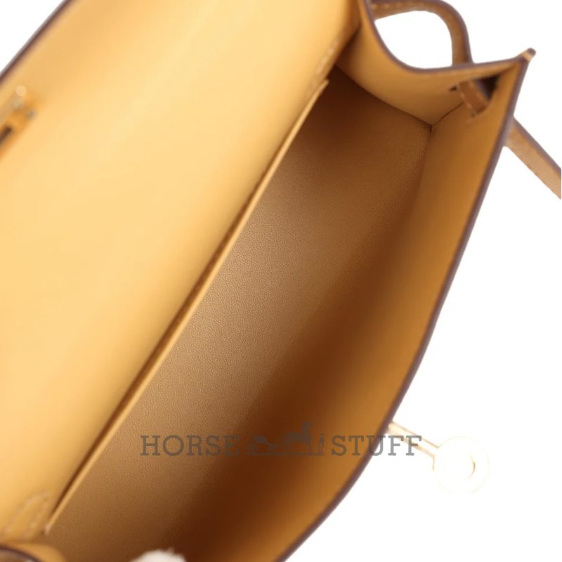 Hermès Kelly Sellier Mini II Exceptional Super Rare Dore ( Metallic Gold ) Chèvre Chamkila Permabrass HW