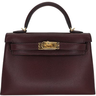 Hermès Kelly Sellier Mini II Rouge Sellier Chèvre Chamkila GHW