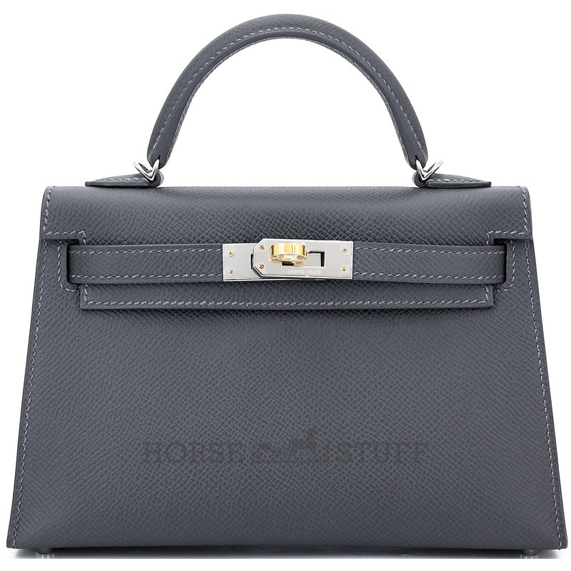 Hermès Kelly Sellier Mini II Ardoise Epsom Electrum HW