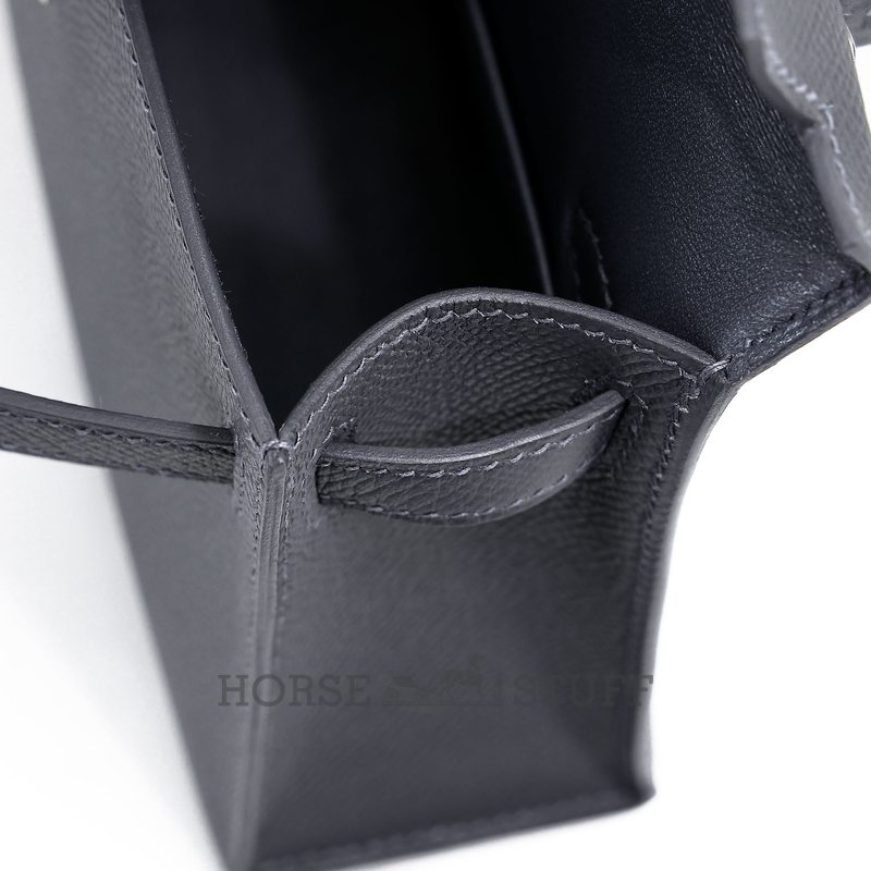 Hermès Kelly Sellier Mini II Ardoise Epsom Electrum HW