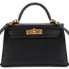 Hermès Kelly Sellier Mini II Black Epsom GHW