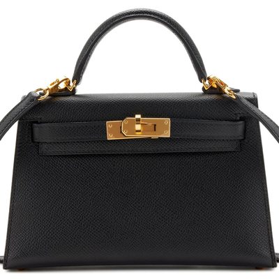 Hermès Kelly Sellier Mini II Black Epsom GHW