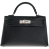 Hermès Kelly Sellier Mini II Black Epsom PHW