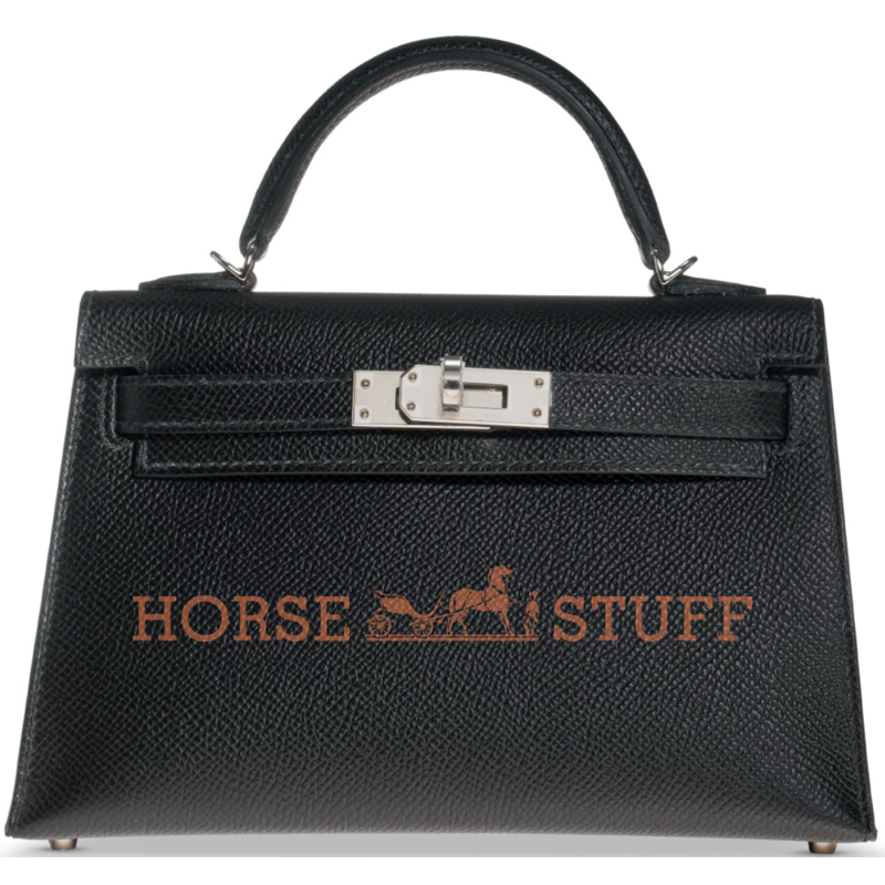 Hermès Kelly Sellier Mini II Black Epsom PHW