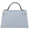 Hermès Kelly Sellier Mini II Blue Brume Epsom GHW