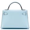 Hermès Kelly Sellier Mini II Blue Brume Epsom PHW