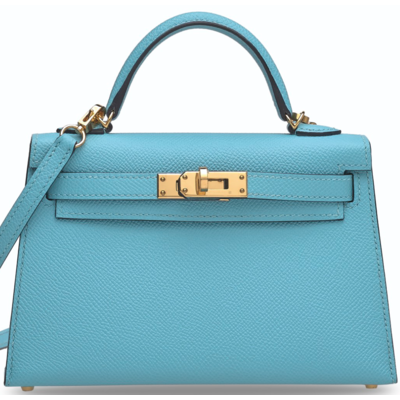 Hermès Kelly Sellier Mini II Blue de Nord Epsom GHW