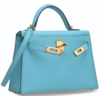 Hermès Kelly Sellier Mini II Blue de Nord Epsom GHW