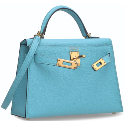 Hermès Kelly Sellier Mini II Blue de Nord Epsom GHW