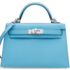 Hermès Kelly Sellier Mini II Blue de Nord Epsom PHW