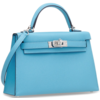 Hermès Kelly Sellier Mini II Blue de Nord Epsom PHW