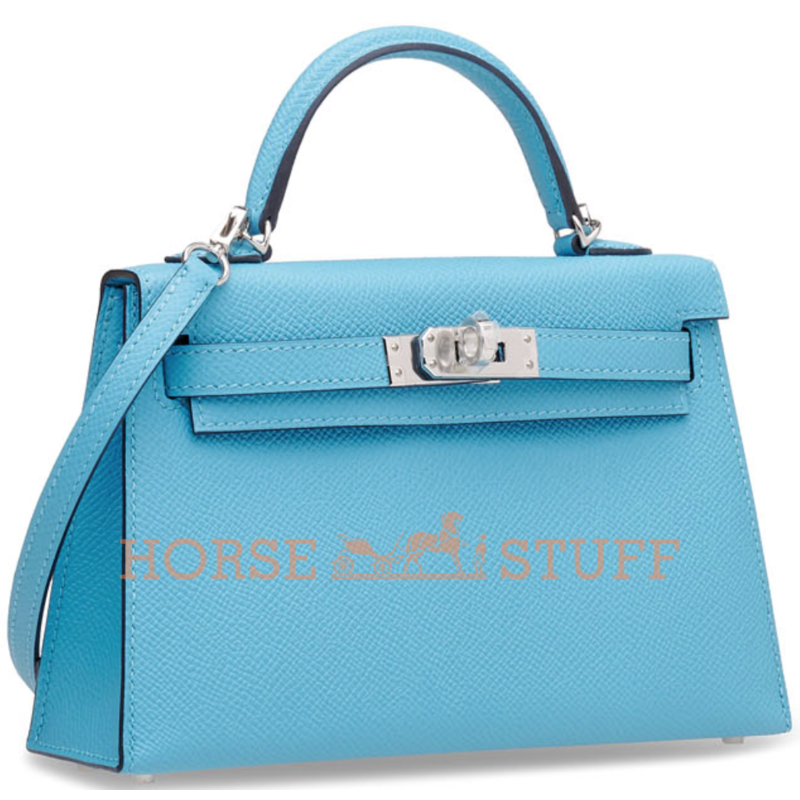 Hermès Kelly Sellier Mini II Blue de Nord Epsom PHW