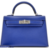 Hermès Kelly Sellier Mini II Blue Electrique Epsom PHW