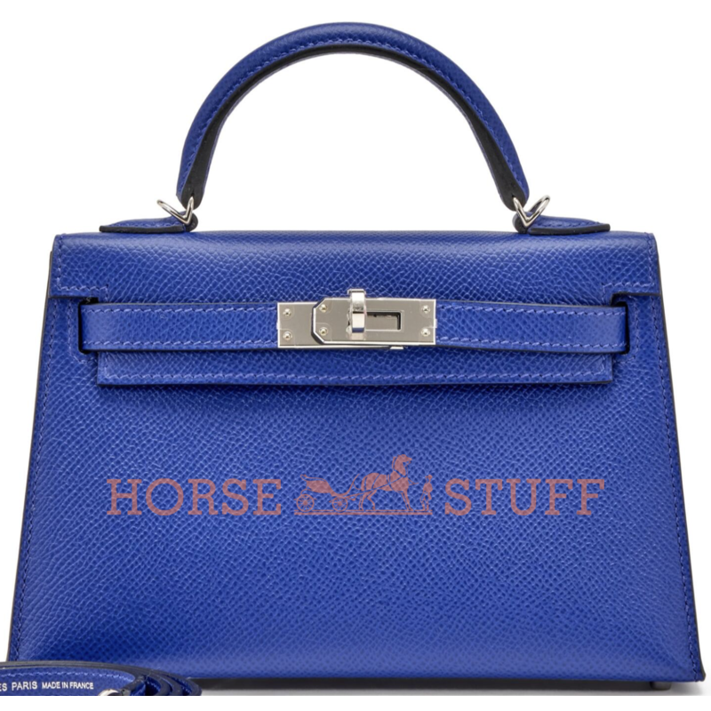 Hermès Kelly Sellier Mini II Blue Electrique Epsom PHW