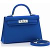 Hermès Kelly Sellier Mini II Blue France Epsom PHW