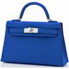 Hermès Kelly Sellier Mini II Blue France Epsom PHW