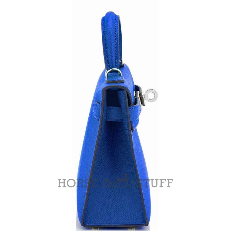 Hermès Kelly Sellier Mini II Blue France Epsom PHW
