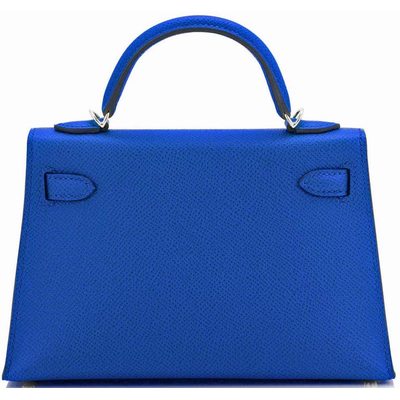 Hermès Kelly Sellier Mini II Blue France Epsom PHW