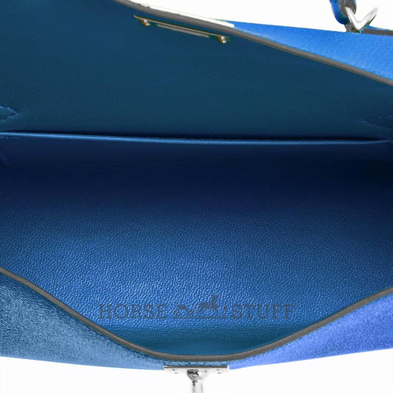 Hermès Kelly Sellier Mini II Blue France Epsom PHW