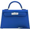 Hermès Kelly Sellier Mini II Blue France Epsom PHW