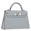 Hermès Kelly Sellier Mini II Blue Glacier Epsom PHW