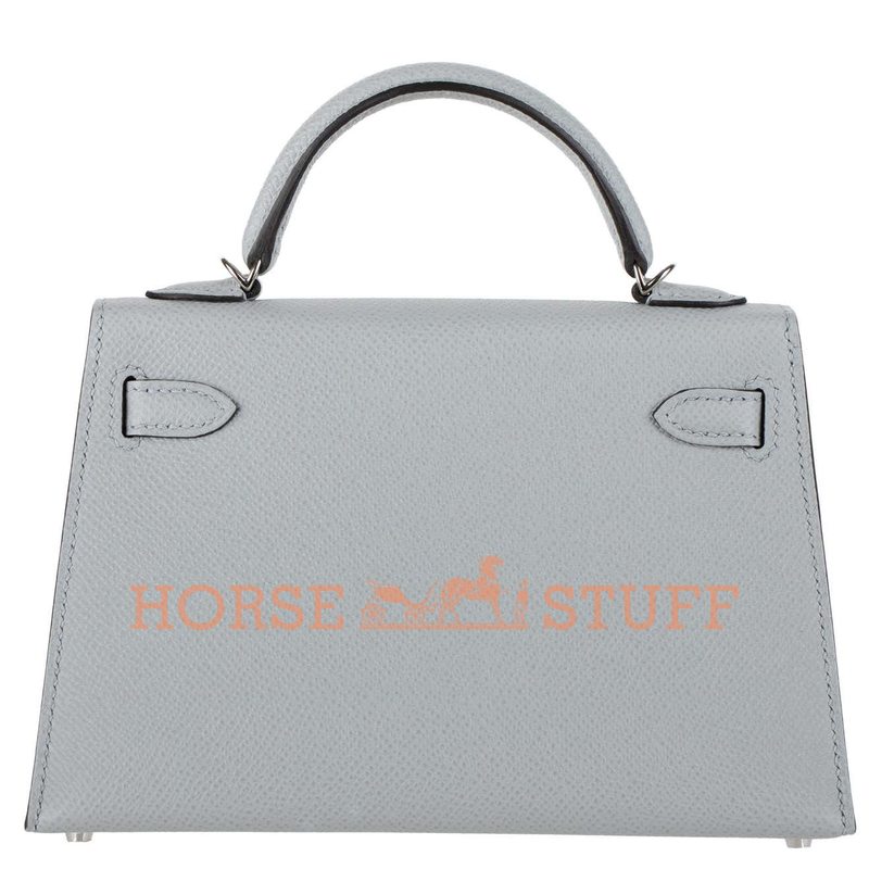 Hermès Kelly Sellier Mini II Blue Glacier Epsom PHW