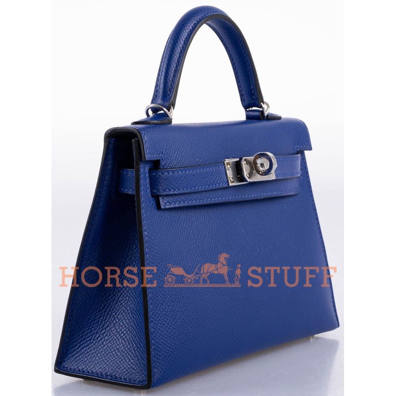 Hermès Kelly Sellier Mini II Blue Sapphire Epsom PHW