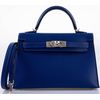 Hermès Kelly Sellier Mini II Blue Sapphire Epsom PHW