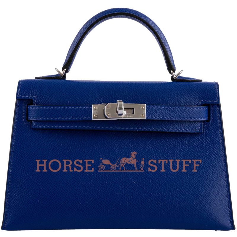 Hermès Kelly Sellier Mini II Blue Sapphire Epsom PHW