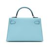 Hermès Kelly Sellier Mini II Blue Zephyr Epsom PHW