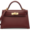 Hermès Kelly Sellier Mini II Bordeaux Epsom GHW