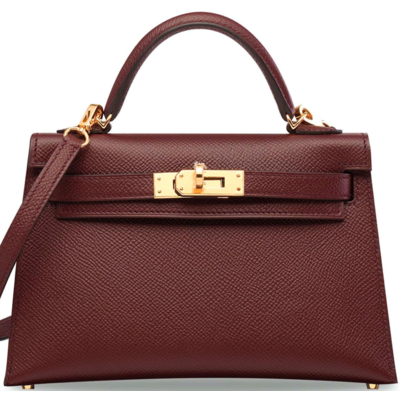 Hermès Kelly Sellier Mini II Bordeaux Epsom GHW