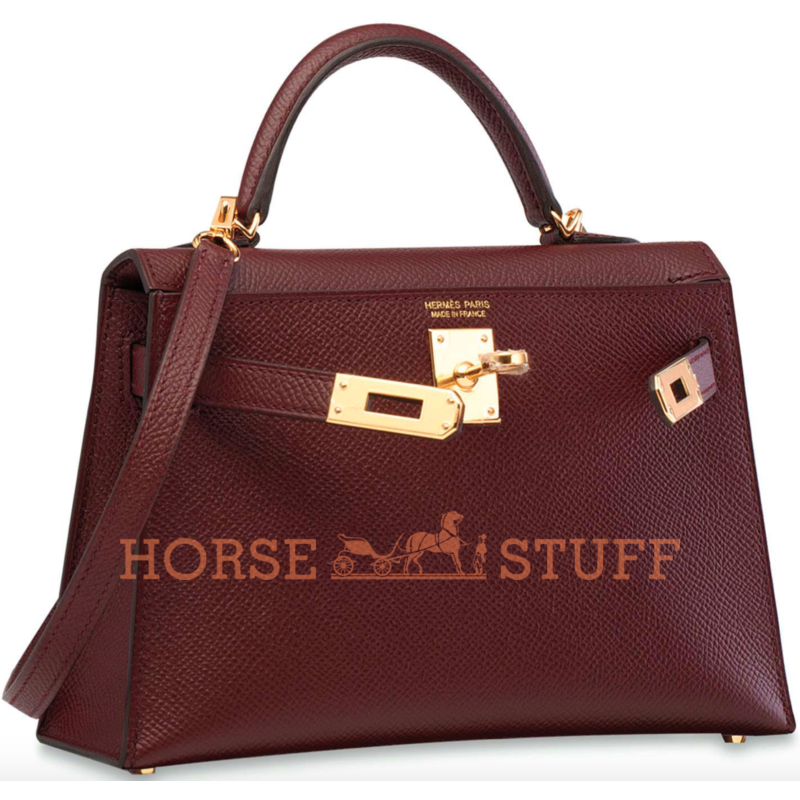 Hermès Kelly Sellier Mini II Bordeaux Epsom GHW