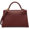 Hermès Kelly Sellier Mini II Bordeaux Epsom GHW