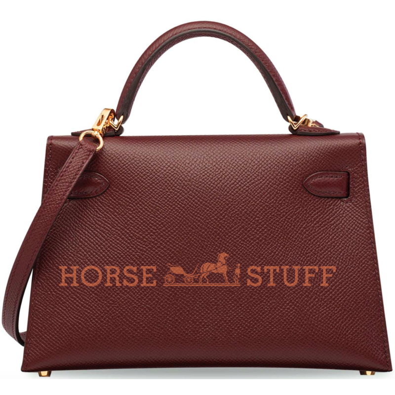 Hermès Kelly Sellier Mini II Bordeaux Epsom GHW