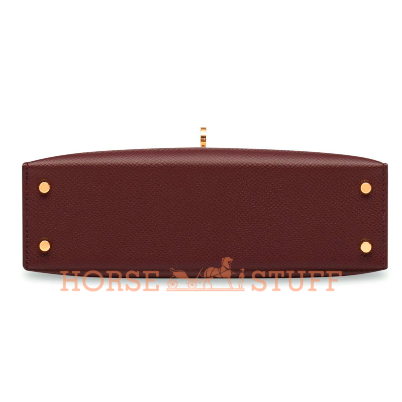 Hermès Kelly Sellier Mini II Bordeaux Epsom GHW