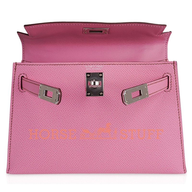 Hermès Kelly Sellier Mini II Pink Bubblegum Epsom PHW