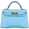 Hermès Kelly Sellier Mini II Celeste Epsom GHW