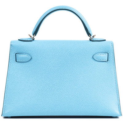 Hermès Kelly Sellier Mini II Celeste Epsom PHW