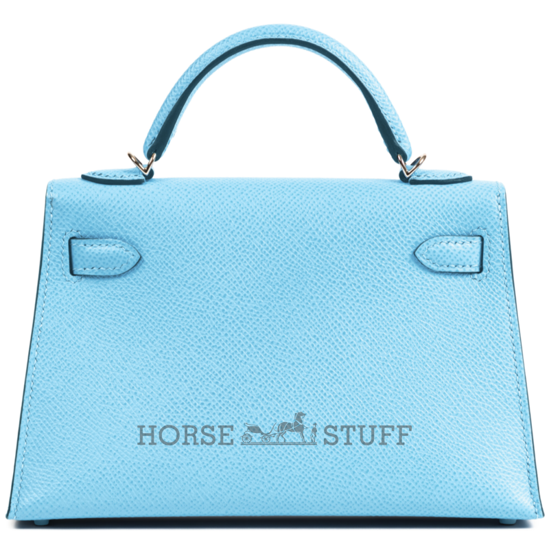 Hermès Kelly Sellier Mini II Celeste Epsom PHW