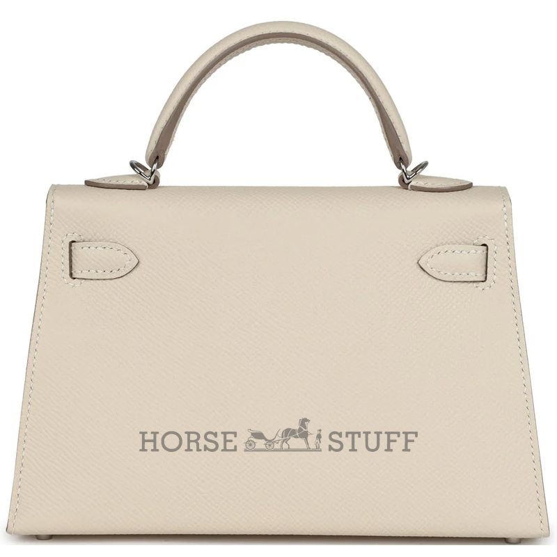 Hermès Kelly Sellier Mini II Craie Epsom Electrum HW