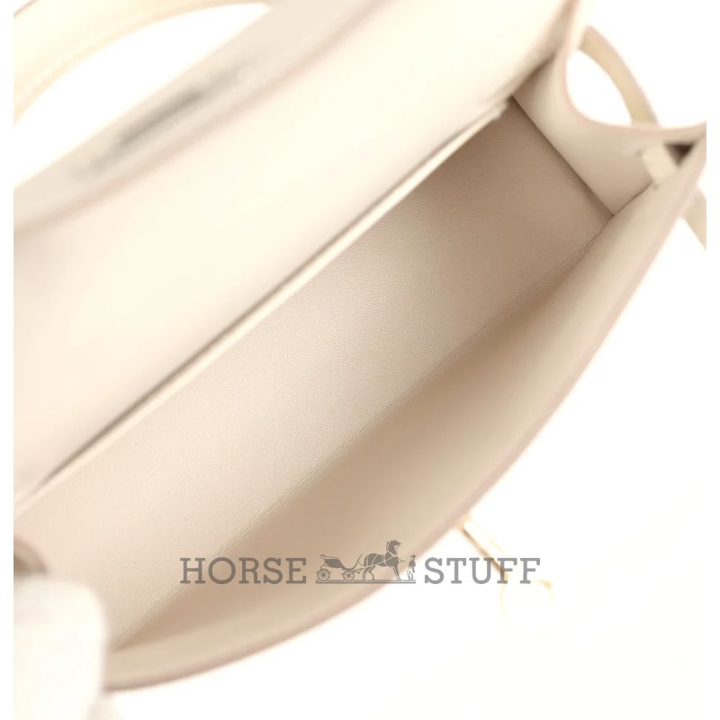Hermès Kelly Sellier Mini II Craie Epsom Electrum HW