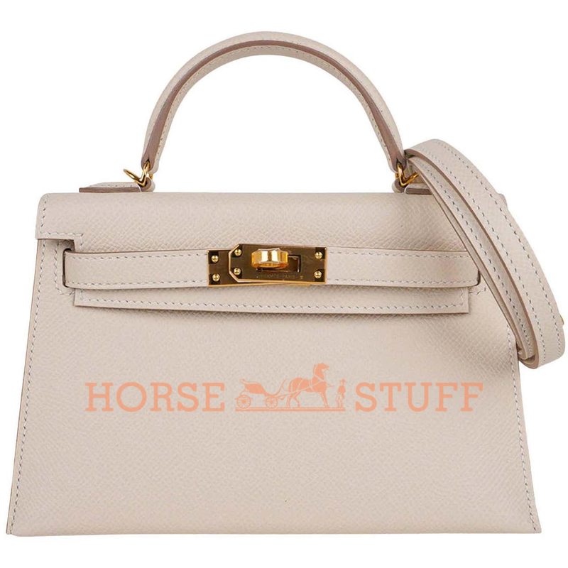 Hermès Kelly Sellier Mini II Craie Epsom GHW