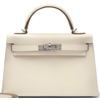 Hermès Kelly Sellier Mini II Craie Epsom PHW