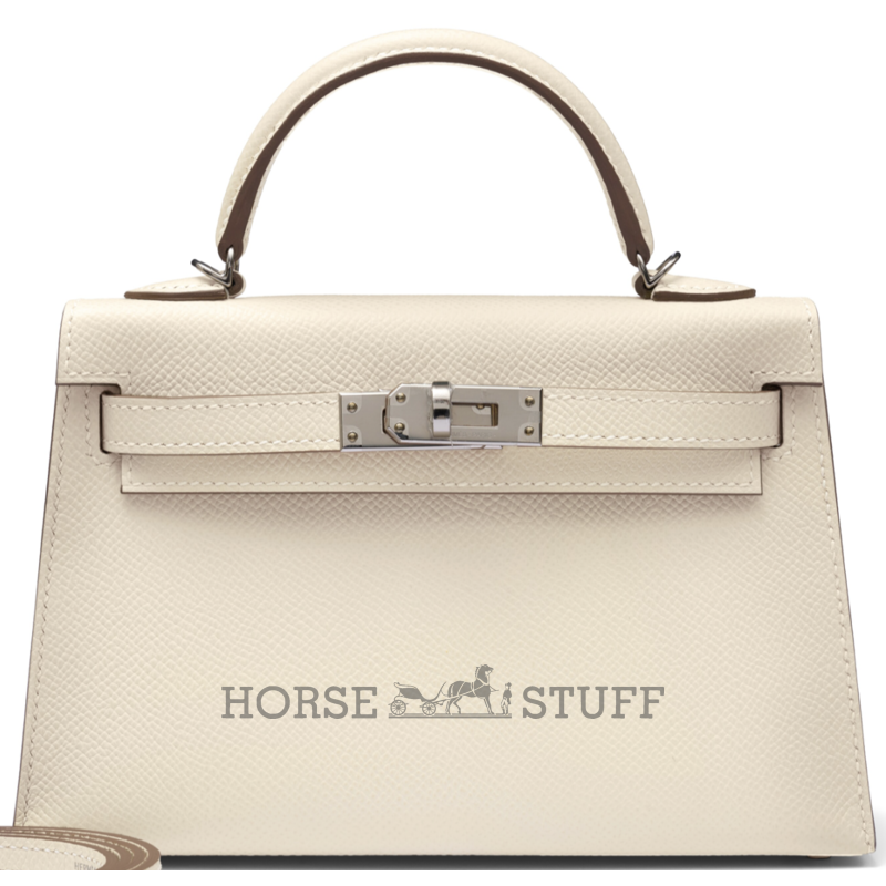 Hermès Kelly Sellier Mini II Craie Epsom PHW