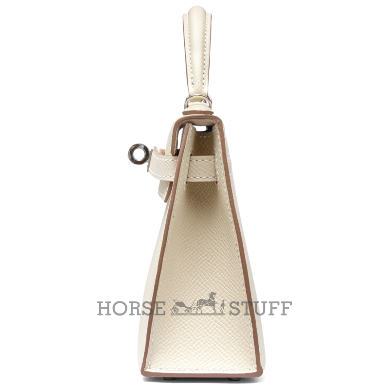 Hermès Kelly Sellier Mini II Craie Epsom PHW